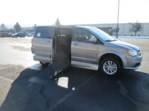 Grey Dodge Grand Caravan with Vantage Mobility Side Entry Manual In Floor conversion