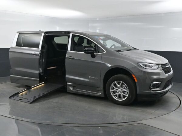 Grey Chrysler Pacifica with BraunAbility Side Entry Automatic Fold Out conversion