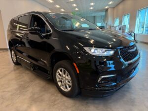 Black Chrysler Pacifica with BraunAbility Side Entry Automatic Fold Out conversion