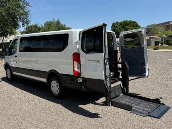 White Ford T350 with Other Rear Entry Automatic Fold Out conversion