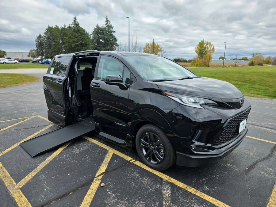 Black Toyota Sienna with Vantage Mobility Side Entry Automatic In Floor conversion