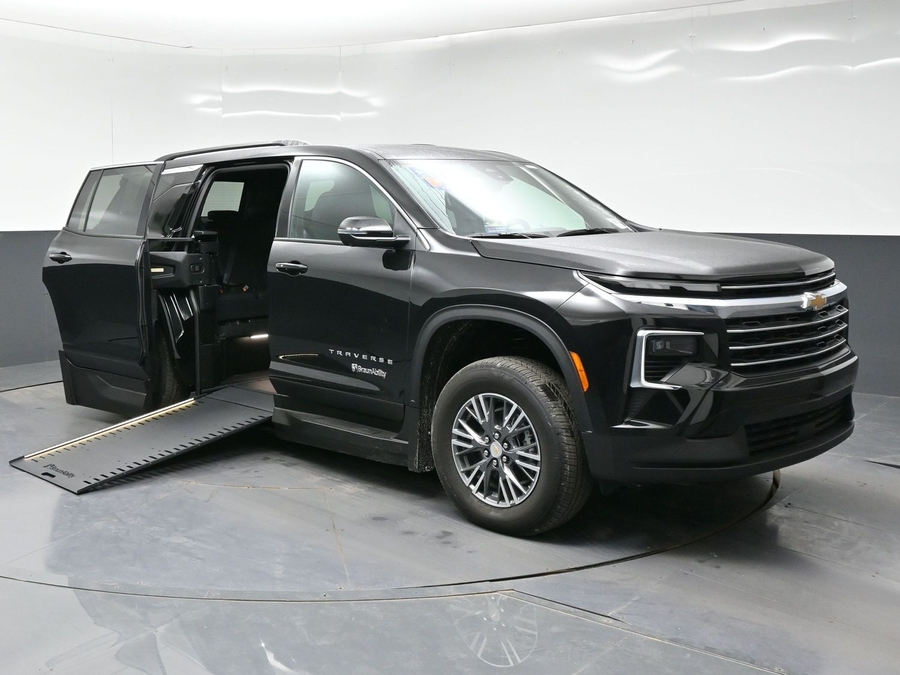 Grey Chevrolet Traverse with BraunAbility Side Entry Automatic In Floor conversion