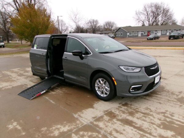 Grey Chrysler Pacifica with Driverge Side Entry Automatic Fold Out conversion