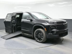Black Chevrolet Traverse with BraunAbility Side Entry Automatic In Floor conversion