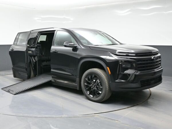 Black Chevrolet Traverse with BraunAbility Side Entry Automatic In Floor conversion