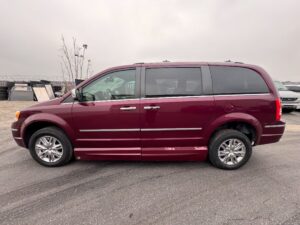 Red Chrysler Town and Country with Vantage Mobility Side Entry Automatic In Floor conversion