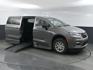 Grey Chrysler Pacifica with BraunAbility Side Entry Automatic Fold Out conversion