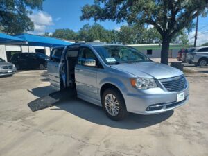 Blue Chrysler Town and Country with BraunAbility Side Entry Automatic Fold Out conversion