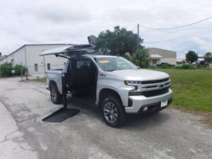 Silver Chevrolet Silverado 1500 with ATC Side Entry Automatic In Floor conversion