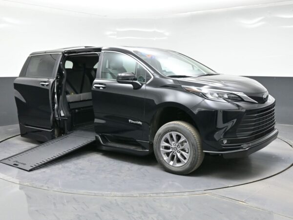 Black Toyota Sienna with BraunAbility Side Entry Automatic In Floor conversion