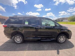 Black Toyota Sienna with Vantage Mobility Side Entry Automatic In Floor conversion