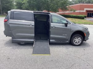 Grey Chrysler Pacifica with Driverge Side Entry Automatic Fold Out conversion