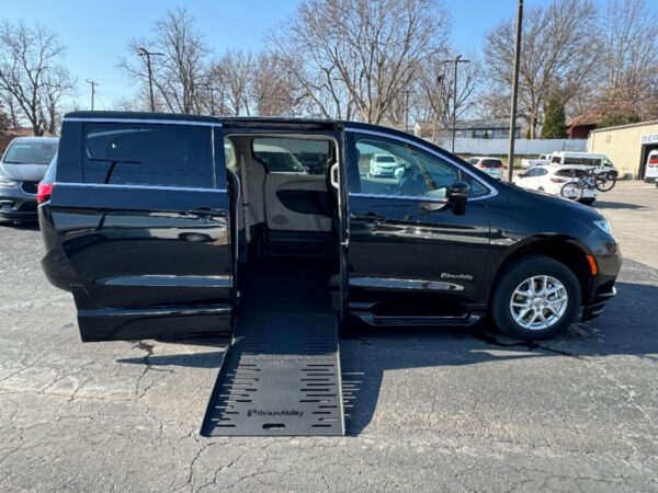 Black Chrysler Pacifica with BraunAbility Side Entry Automatic Fold Out conversion