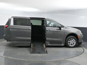 Grey Chrysler Pacifica with BraunAbility Side Entry Automatic Fold Out conversion