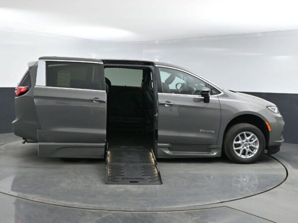 Grey Chrysler Pacifica with BraunAbility Side Entry Automatic Fold Out conversion