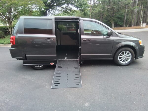 Grey Dodge Grand Caravan with Adaptive Vans Side Entry Automatic Fold Out conversion