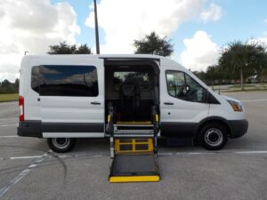 White Ford T250 with Other Side Entry Automatic Fold Out conversion