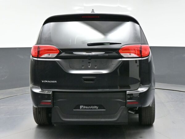 Black Chrysler Voyager with BraunAbility Rear Entry Manual Fold Out conversion