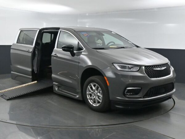 Grey Chrysler Pacifica with BraunAbility Side Entry Automatic In Floor conversion