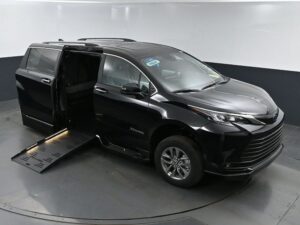 Black Toyota Sienna with BraunAbility Side Entry Automatic Fold Out conversion