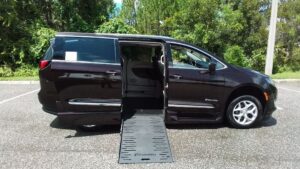 Brown Chrysler Pacifica with BraunAbility Side Entry Automatic Fold Out conversion