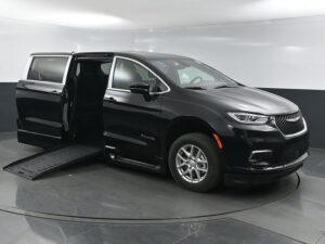 Black Chrysler Pacifica with BraunAbility Side Entry Automatic Fold Out conversion