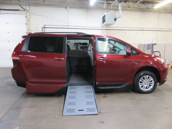 Red Toyota Sienna with Vantage Mobility Side Entry Automatic Fold Out conversion