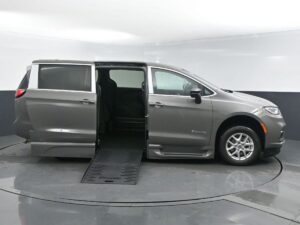 Grey Chrysler Pacifica with BraunAbility Side Entry Automatic Fold Out conversion