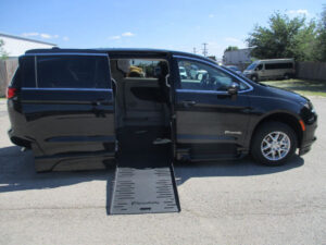 Black Chrysler Voyager with BraunAbility Side Entry Automatic Fold Out conversion