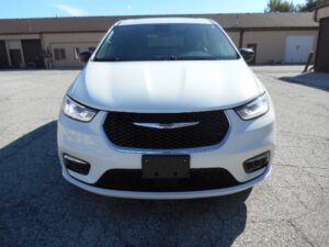 White Chrysler Pacifica with FR Conversions Rear Entry Manual Fold Out conversion