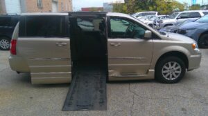 Brown Chrysler Town and Country with BraunAbility Side Entry Automatic In Floor conversion