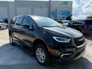 Black Chrysler Pacifica with BraunAbility Side Entry Automatic Fold Out conversion