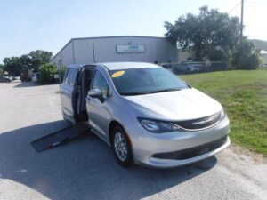 Silver Chrysler Voyager with Driverge Side Entry Automatic Fold Out conversion