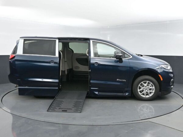 Blue Chrysler Pacifica with BraunAbility Side Entry Automatic Fold Out conversion