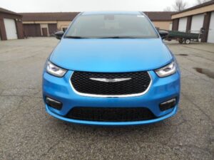 Blue Chrysler Pacifica with Driverge Side Entry Automatic Fold Out conversion
