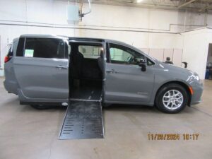 Grey Chrysler Pacifica with Driverge Side Entry Automatic Fold Out conversion