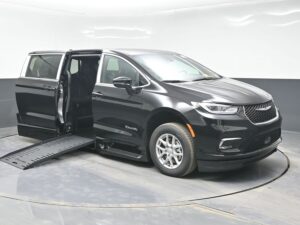 Black Chrysler Pacifica with BraunAbility Side Entry Automatic Fold Out conversion