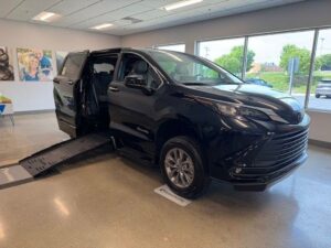 Black Toyota Sienna with BraunAbility Side Entry Automatic Fold Out conversion