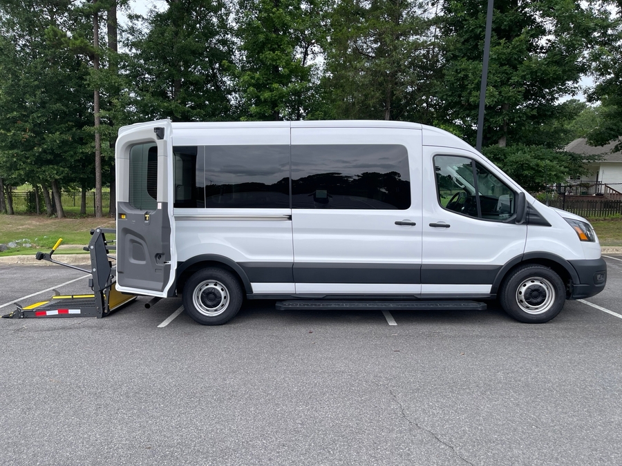 White Ford Transit with Other Rear Entry Manual Fold Out conversion