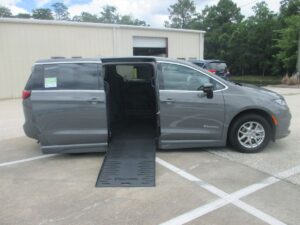 Grey Chrysler Pacifica with BraunAbility Side Entry Automatic Fold Out conversion