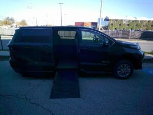 Black Toyota Sienna with BraunAbility Side Entry Automatic Fold Out conversion