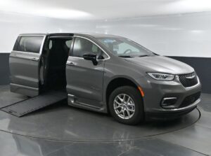 Grey Chrysler Pacifica with BraunAbility Side Entry Automatic In Floor conversion