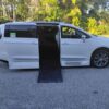 White Chrysler Pacifica with Vantage Mobility Side Entry Automatic In Floor conversion