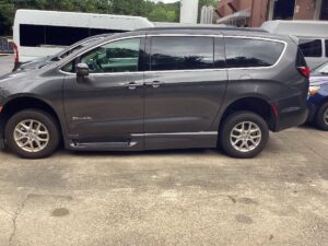 Grey Chrysler Pacifica with BraunAbility Side Entry Automatic Fold Out conversion