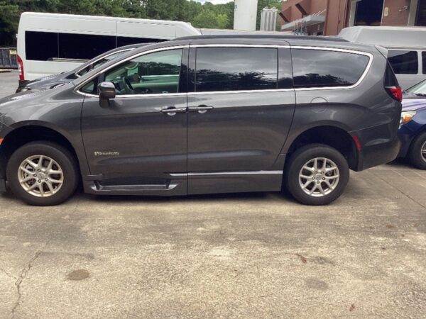 Grey Chrysler Pacifica with BraunAbility Side Entry Automatic Fold Out conversion