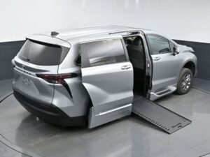 Silver Toyota Sienna with BraunAbility Side Entry Automatic Fold Out conversion