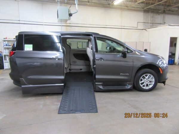 Grey Chrysler Voyager with BraunAbility Side Entry Automatic In Floor conversion