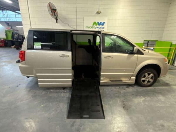 Brown Dodge Grand Caravan with BraunAbility Side Entry Automatic Fold Out conversion