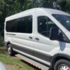 White Ford Transit with Driverge Rear Entry Automatic Fold Out conversion