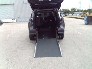 Grey Toyota Sienna with Driverge Rear Entry Manual Fold Out conversion